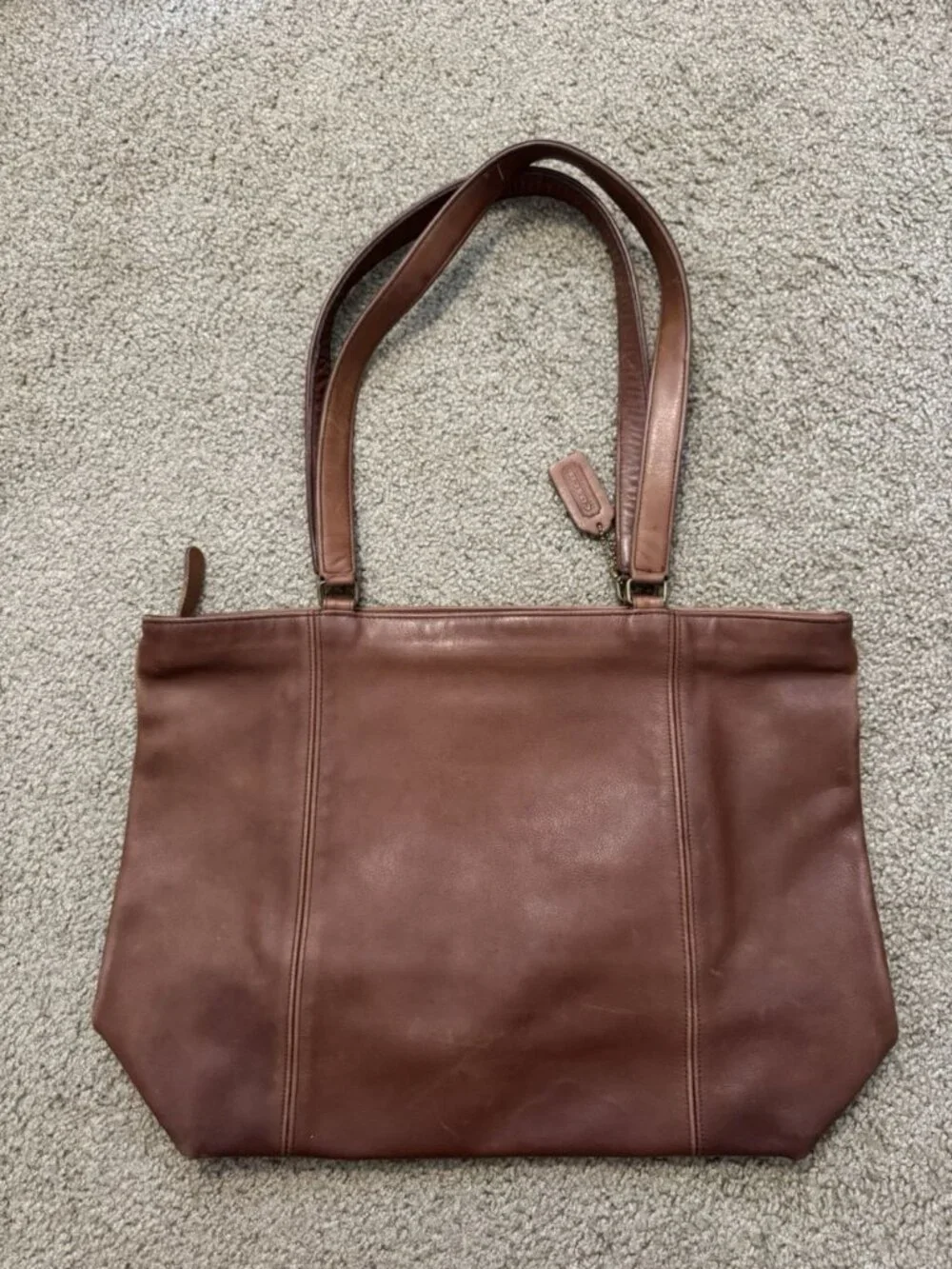 COACH VTG Late 80s Early 90s Brown Leather Tote XL Shopper Bag USA Made PROJECT